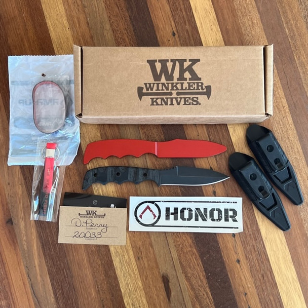 Winkler Knives ​DYNAMIS BLADE SINGLE EDGE  BLADE TRAINER & 2 SHEATHS CPM3V #1540