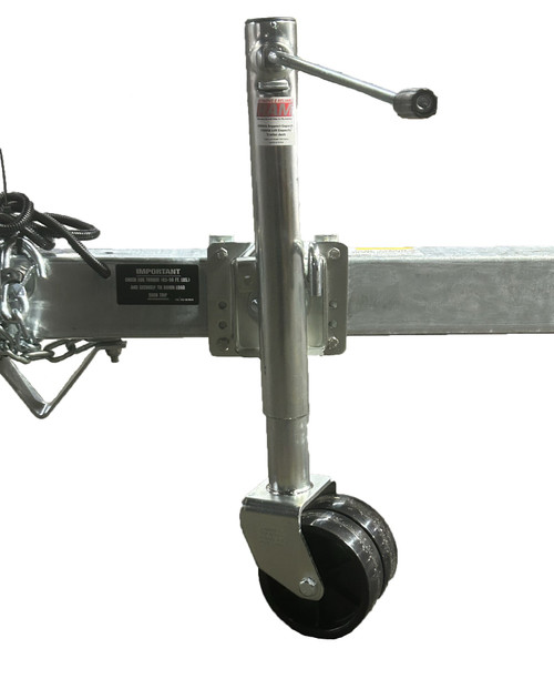 TONGUE JACK, 1500#, SWIVEL, W/DUAL WHEEL