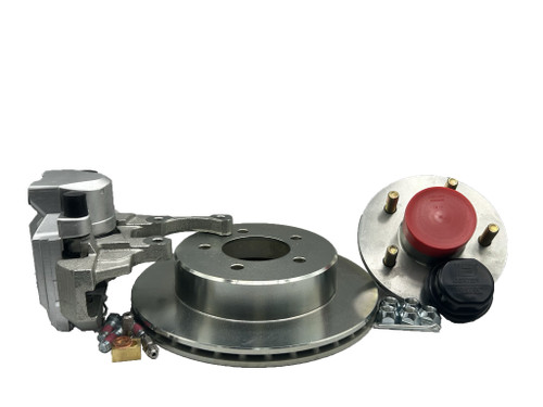 BRAKE KIT, 10" ROTOR, CALIPER, PADS, PINS, BEARINGS & DUST CAP, 3.7K VORTEX AXLE (DEXTER BOX)