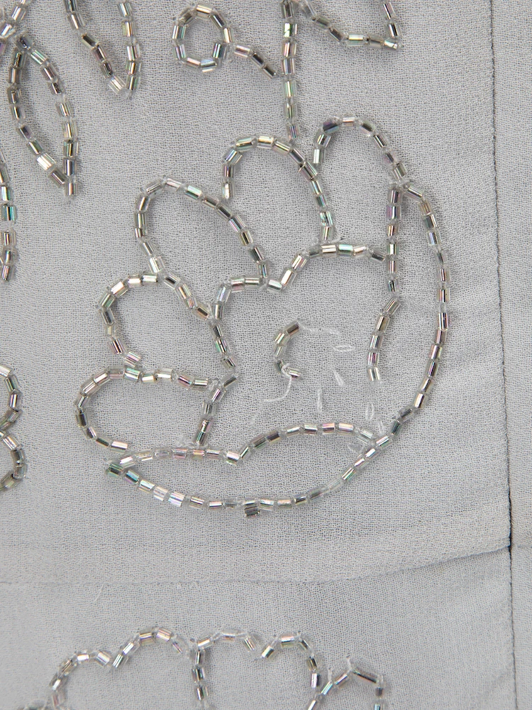 Needle & Thread Blue Beaded Floral Short Sleeve Mini Dress