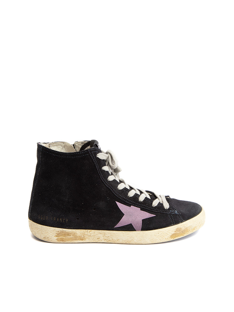 Golden Goose Black Suede Francy High Top Trainers