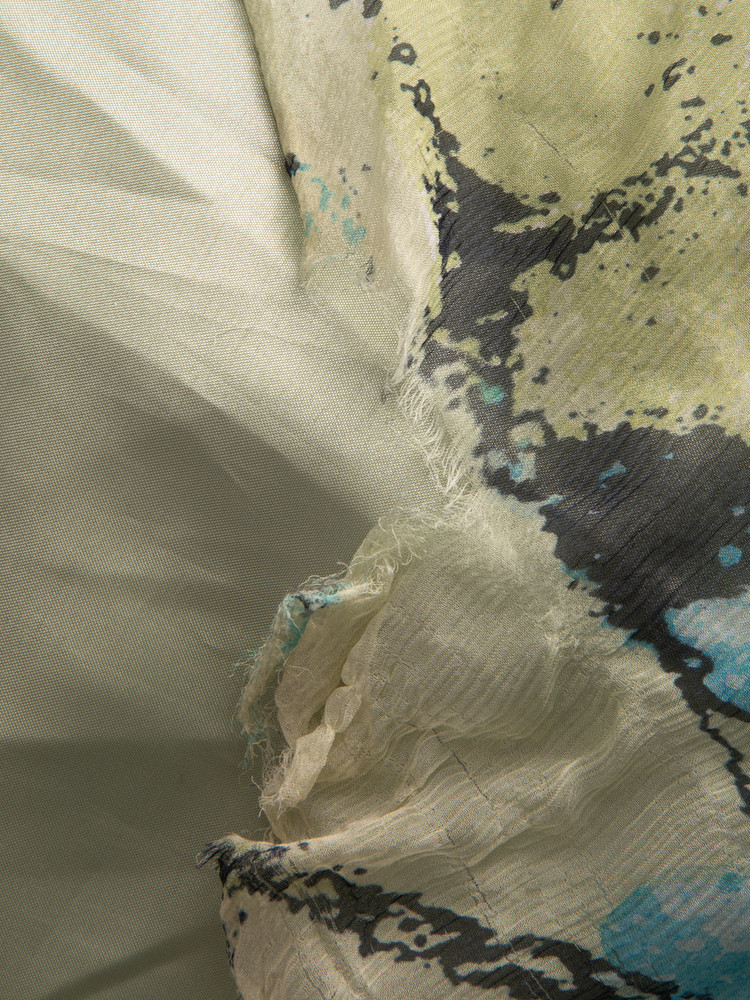 Terani Couture Green Silk Sequin Embellished Gown