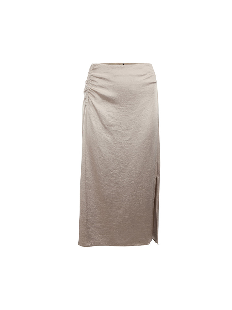 Elie Tahari Beige Ruched Accent Knee Length Skirt