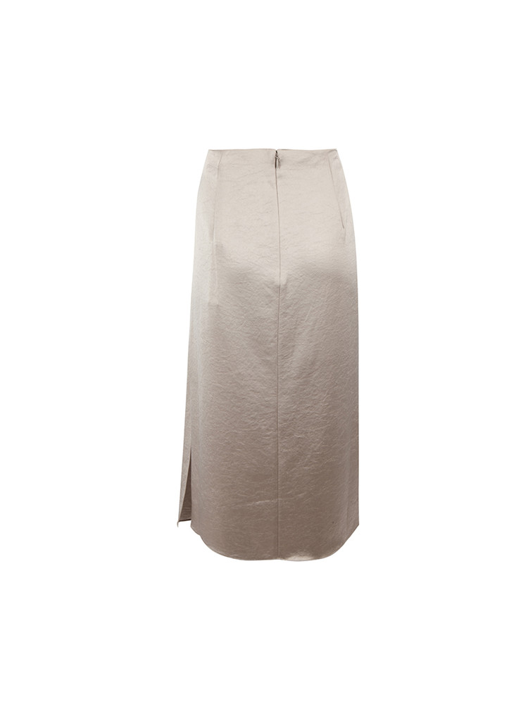 Elie Tahari Beige Ruched Accent Knee Length Skirt