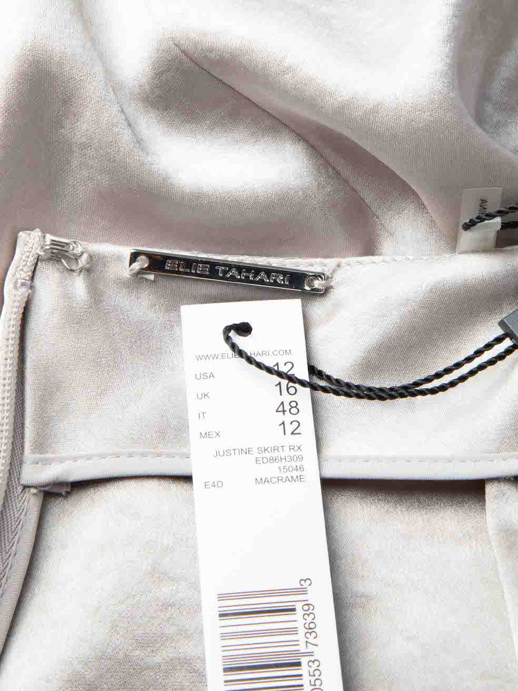 Elie Tahari Beige Ruched Accent Knee Length Skirt