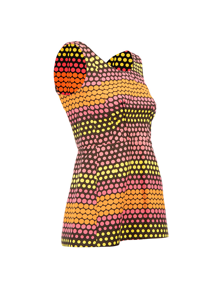 Marni Polkadot Printed Sleeveless Peplum Top