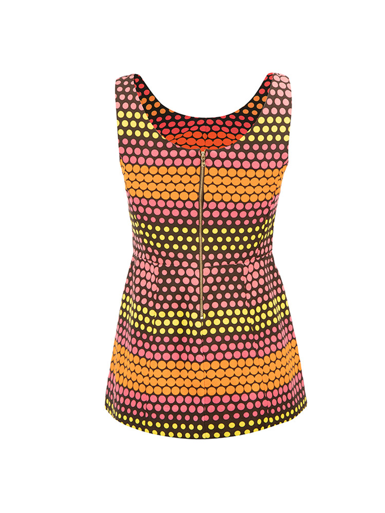 Marni Polkadot Printed Sleeveless Peplum Top