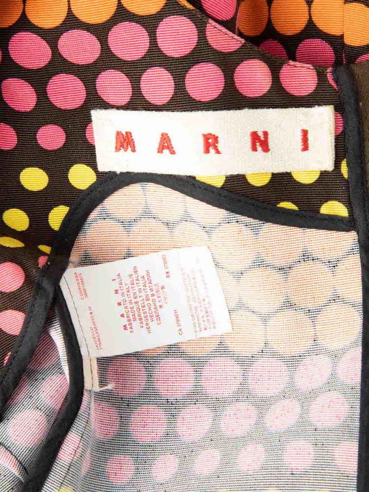 Marni Polkadot Printed Sleeveless Peplum Top