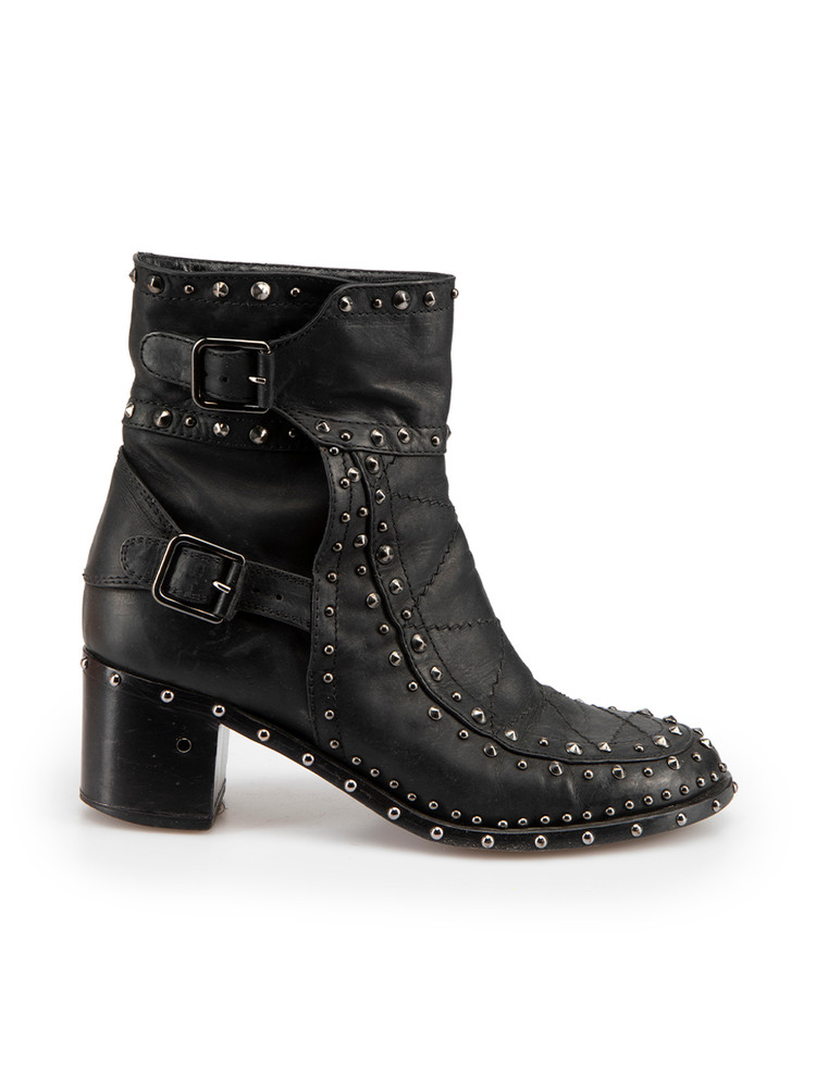 Laurence Dacade Black Leather Studded Ankle Boots
