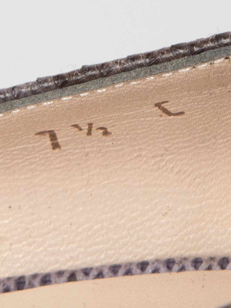 Salvatore Ferragamo Purple Snakeskin Animal Print Peep Toe Heels