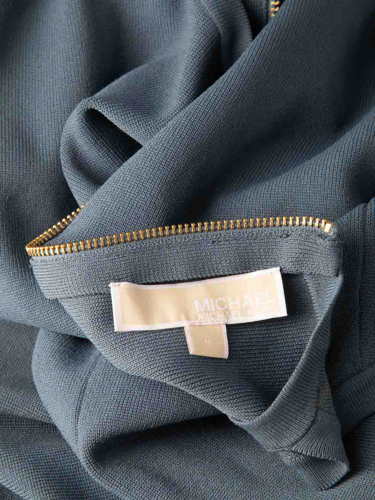 Michael Kors Michael Michael Kors Blue Shoulder Cut-Out Midi-Length Dress