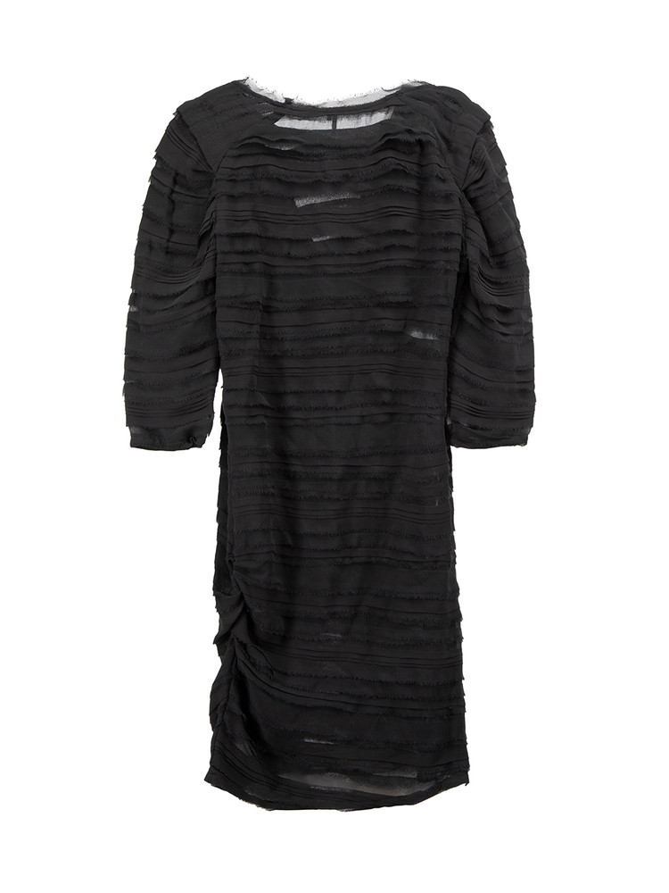 Iro Black Sheer Fray Layered Detail Mini Dress