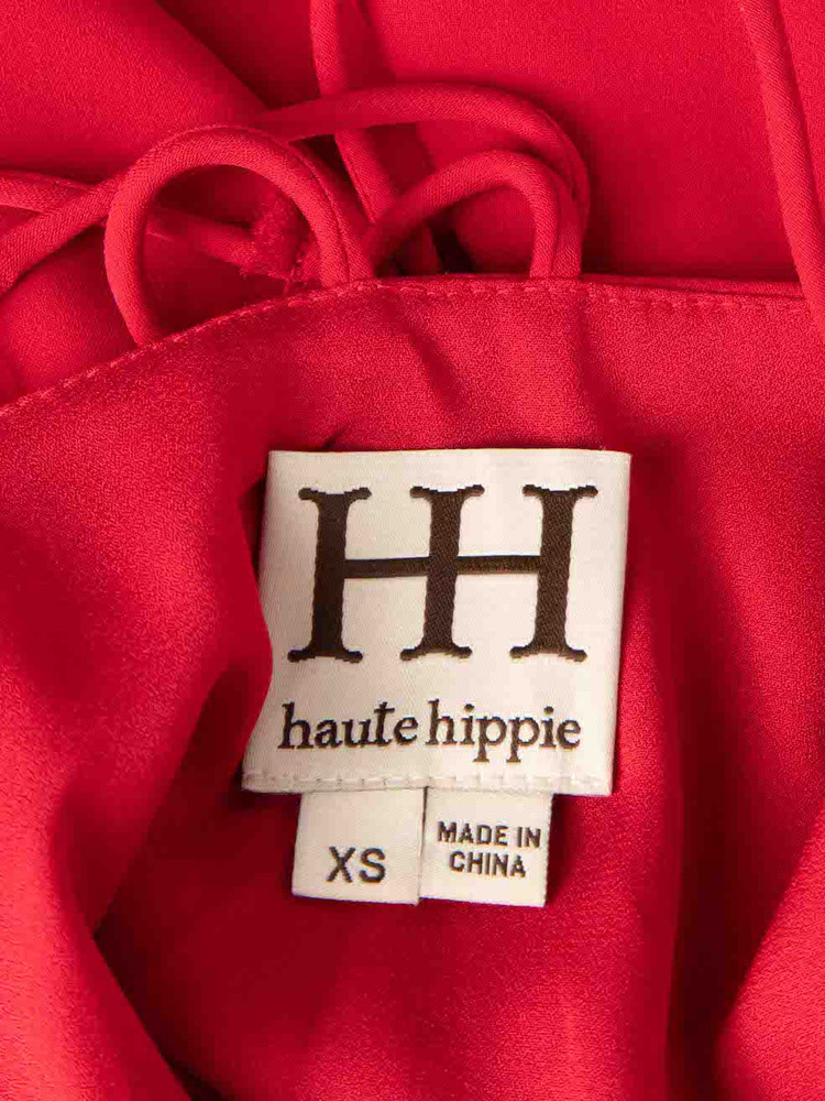 Haute Hippie Red Silk Spaghetti Strap Tank Top