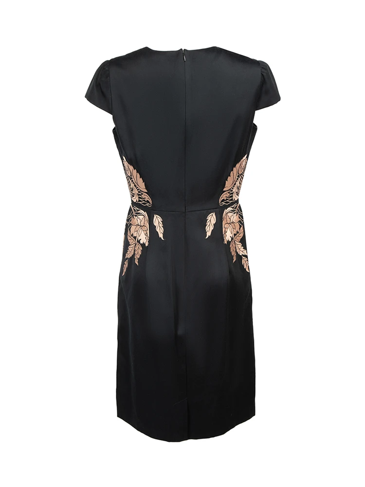 Temperley London Black Floral Embroidery Dress