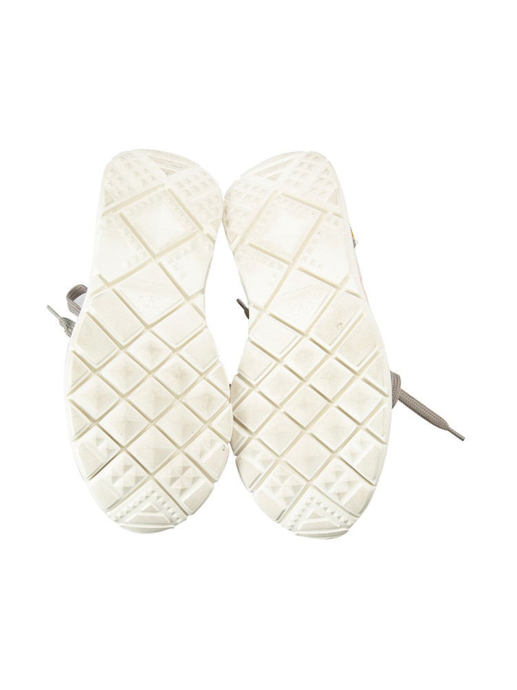 Valentino Garavani Grey Suede Panelled Heroes Trainers