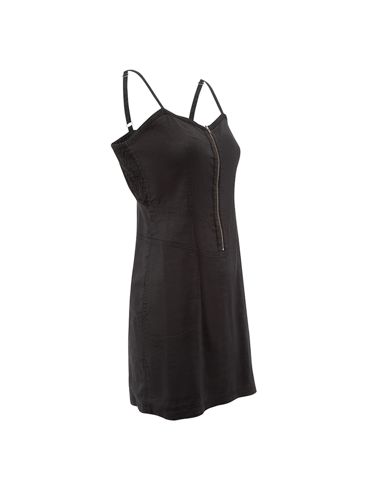 Theory Black Front Zip Sleeveless Mini Dress