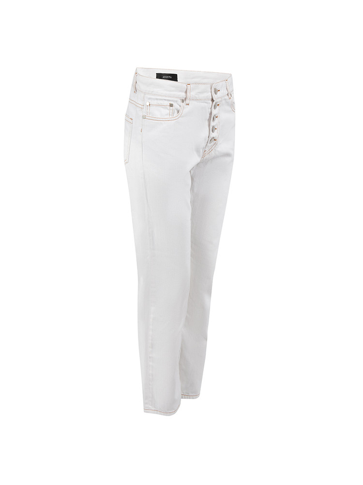 Joseph White Contrast Stitch Straight Jeans