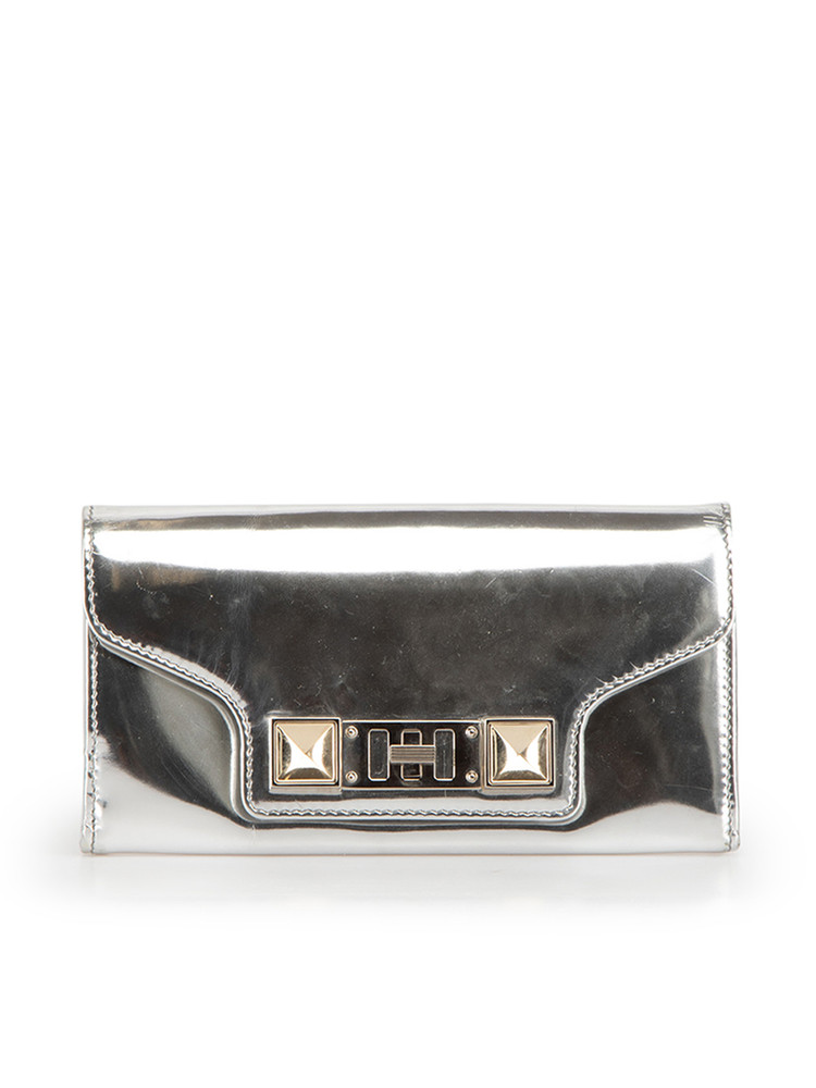 Proenza Schouler Silver Patent PS11 Metallic Wallet