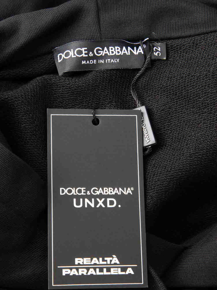 Dolce & Gabbana Black Platinum Drip Graphic Logo Hoodie