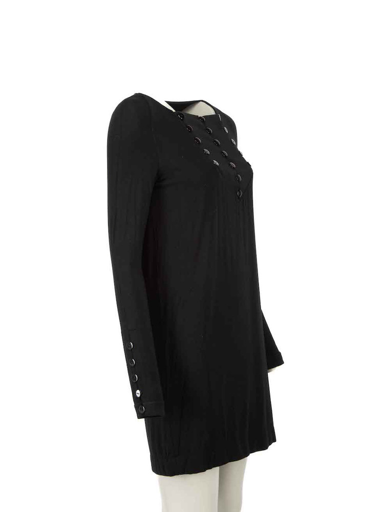 Jasmine Di Milo Black Buttoned Mini Dress