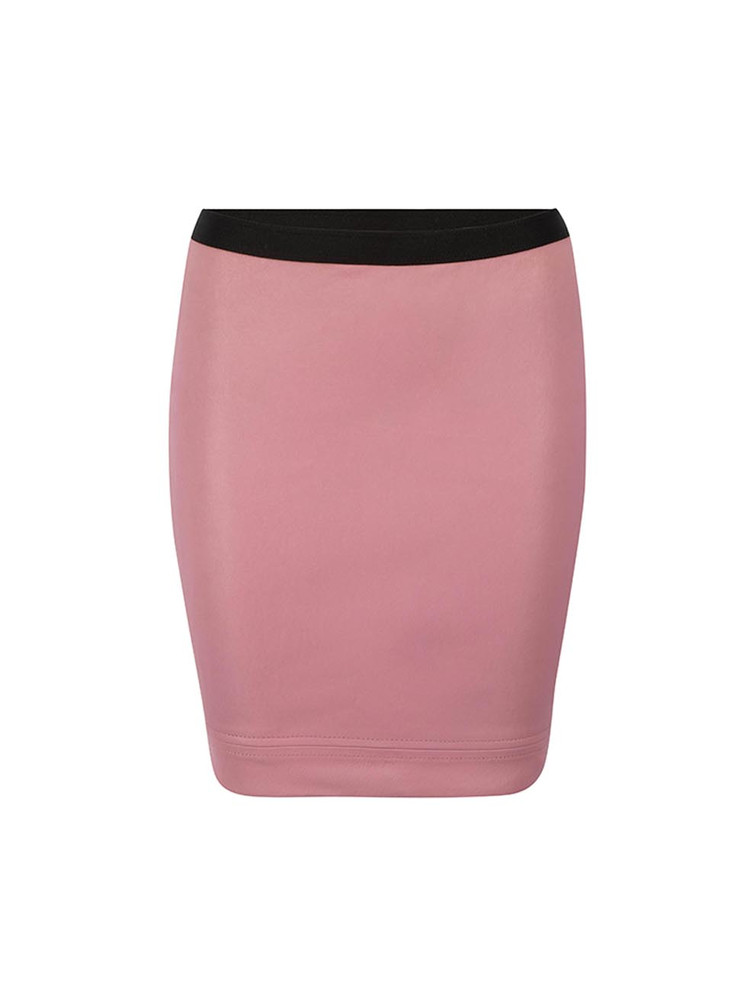 Helmut Lang Pink Leather Elasticated Mini Skirt