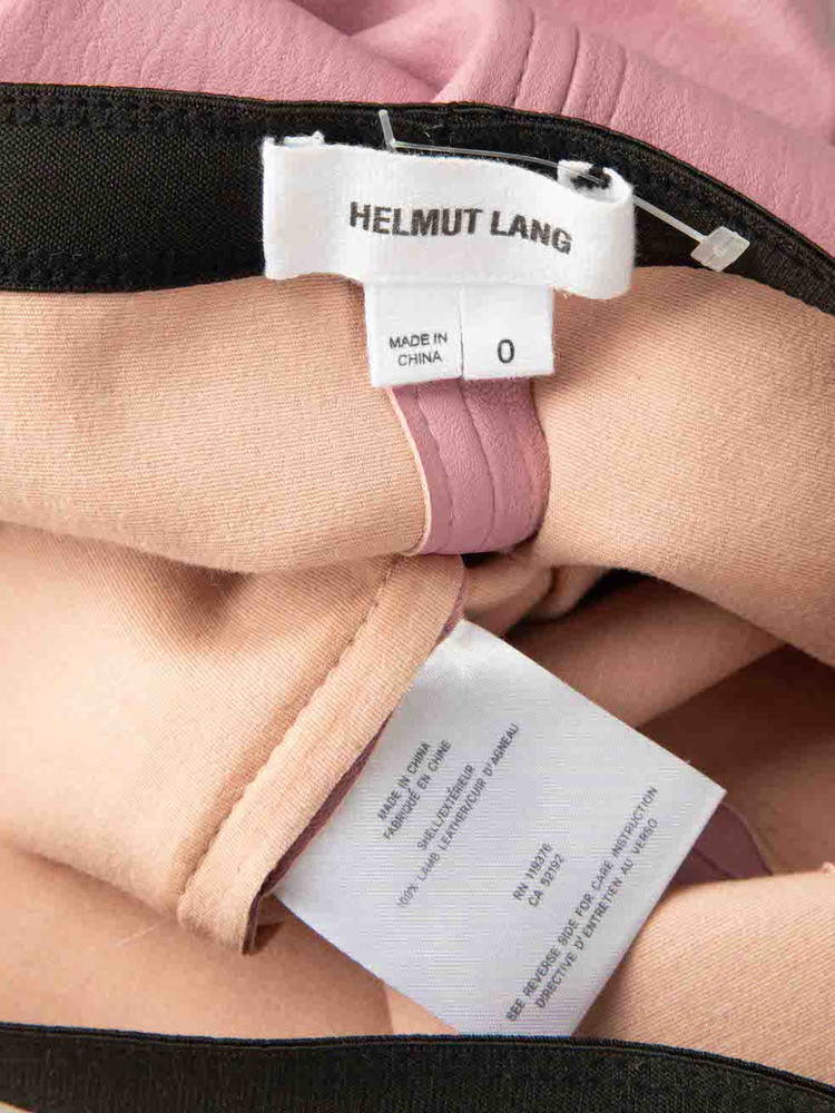 Helmut Lang Pink Leather Elasticated Mini Skirt