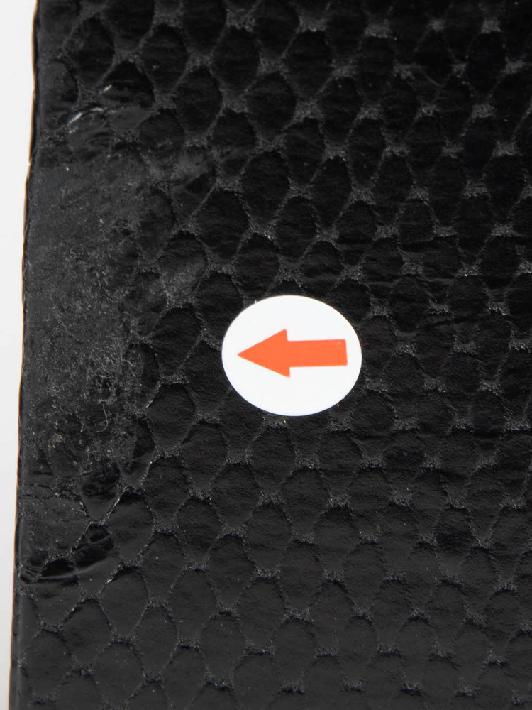 Paris Texas Black Leather Snake Embossed Sandals