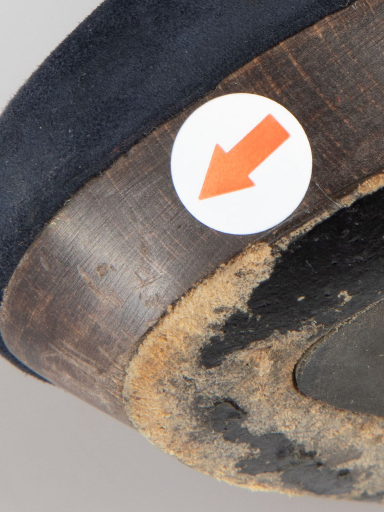 Burberry Navy Suede Contrast Stitch Ankle Boots