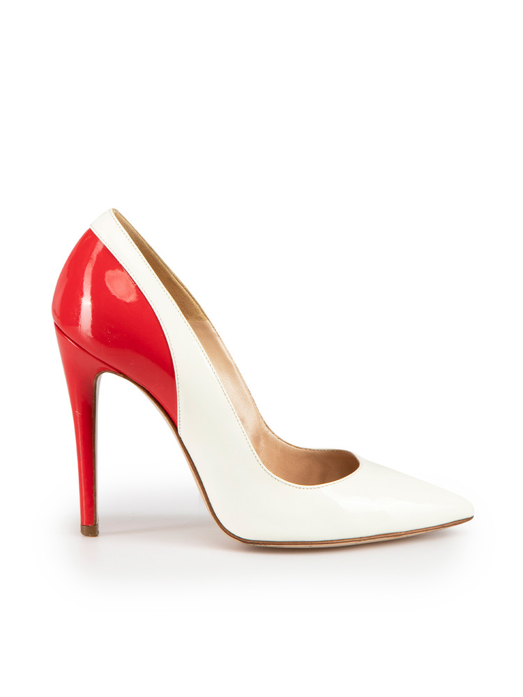 Versace White & Red Patent Pointed-Toe Pumps