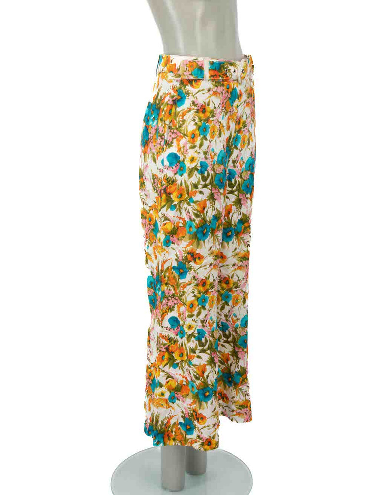 Zimmermann Floral Print Belted Trousers