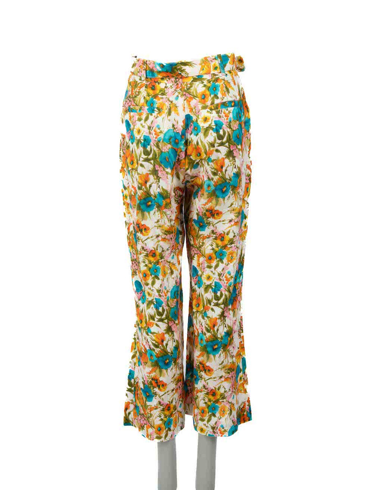 Zimmermann Floral Print Belted Trousers