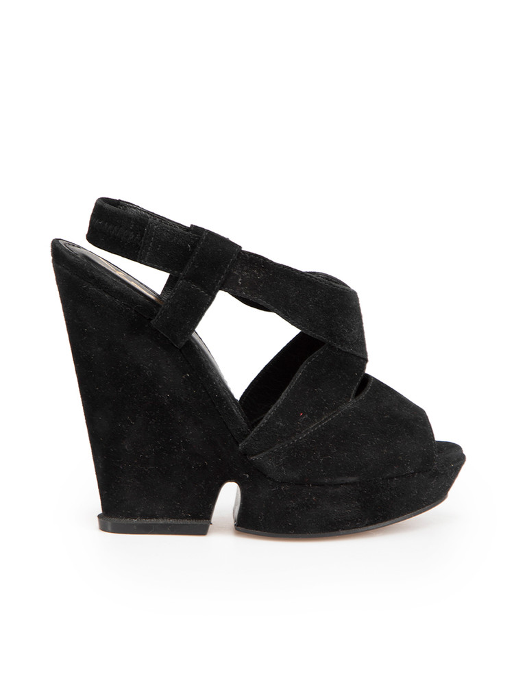 Saint Laurent Black Suede Hortense Sandals