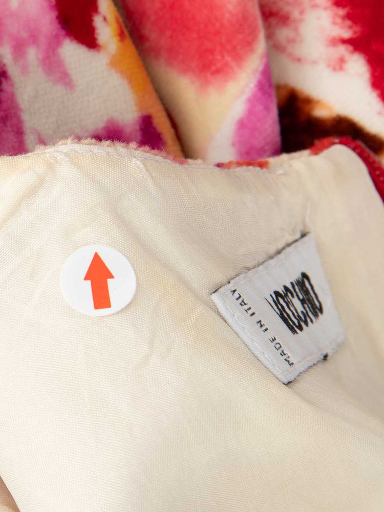 Moschino Red Velvet Floral Sleeveless Midi Dress