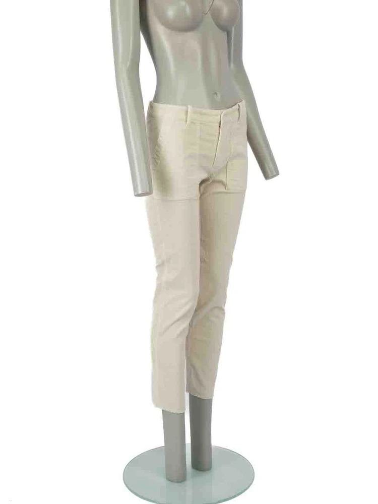 Nili Lotan Ecru Corduroy Skinny Trousers