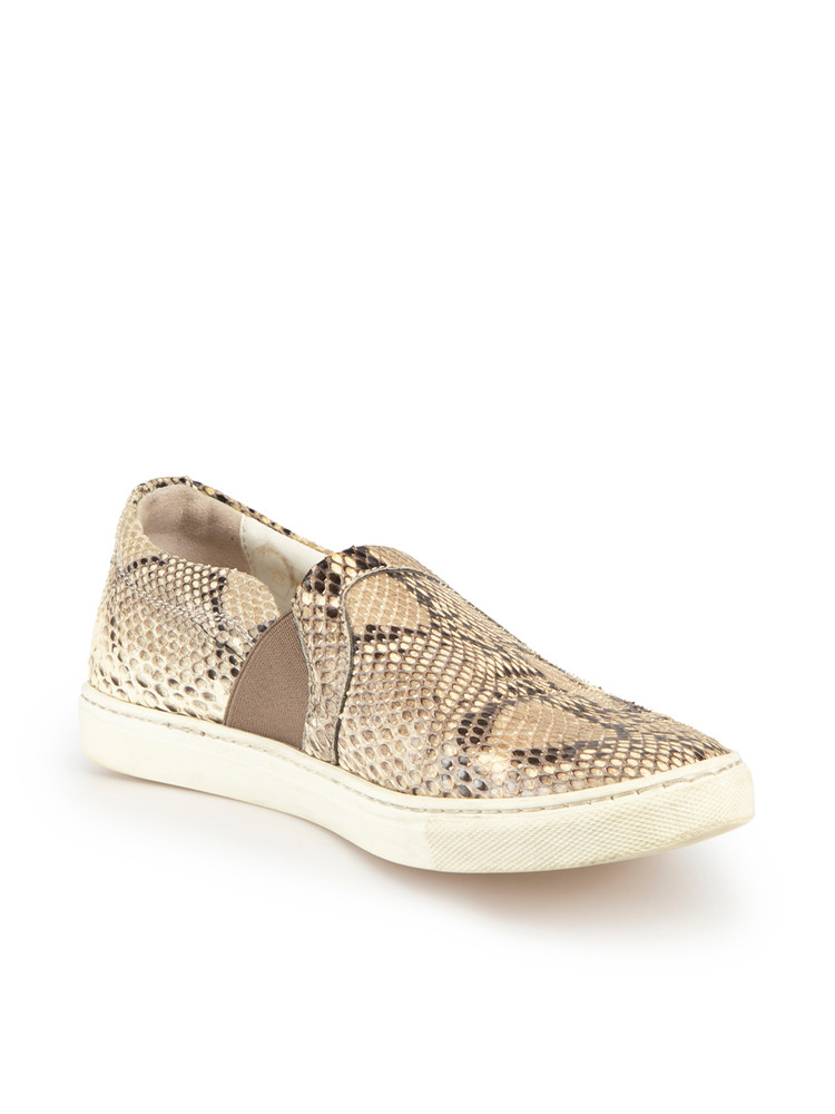 Lanvin Brown Snakeskin Slip On Trainers