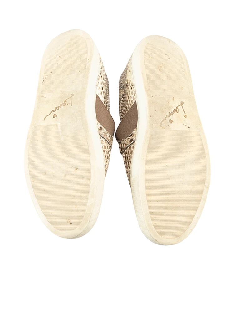 Lanvin Brown Snakeskin Slip On Trainers
