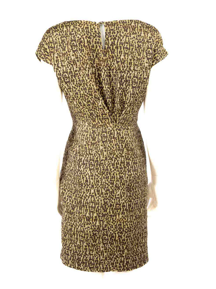 Carolina Herrera Leopard Wool Knee Length Dress