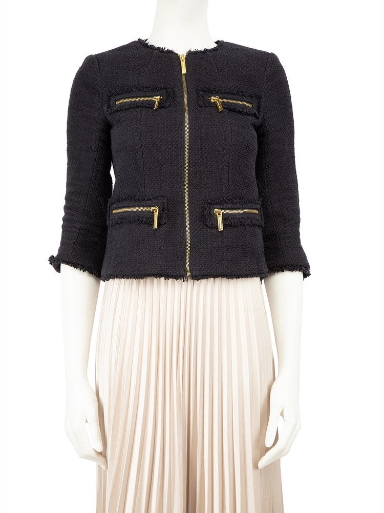 Michael Kors Michael Michael Kors Navy Tweed Zipped Jacket