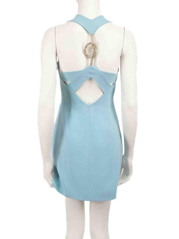 Rachel Gilbert Light Blue Embellished Knot Dress