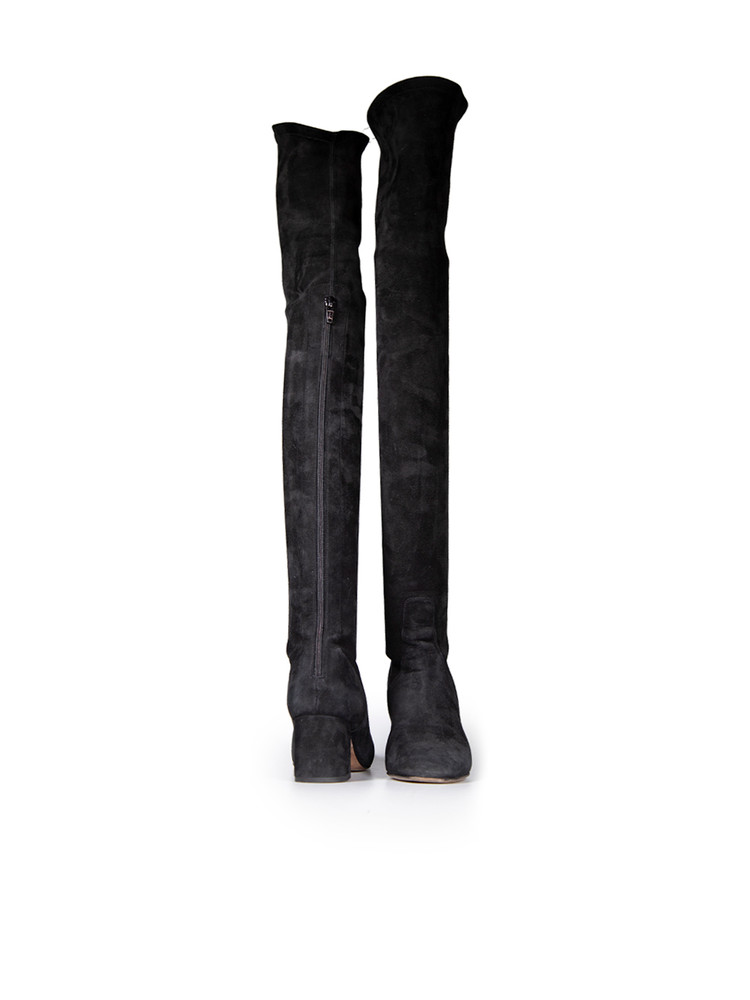 Valentino Garavani Black Suede Over-the-knee Boots