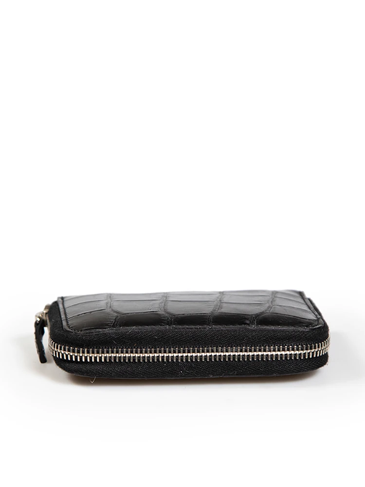 Gucci Black Crocodile Skin Cardholder Wallet