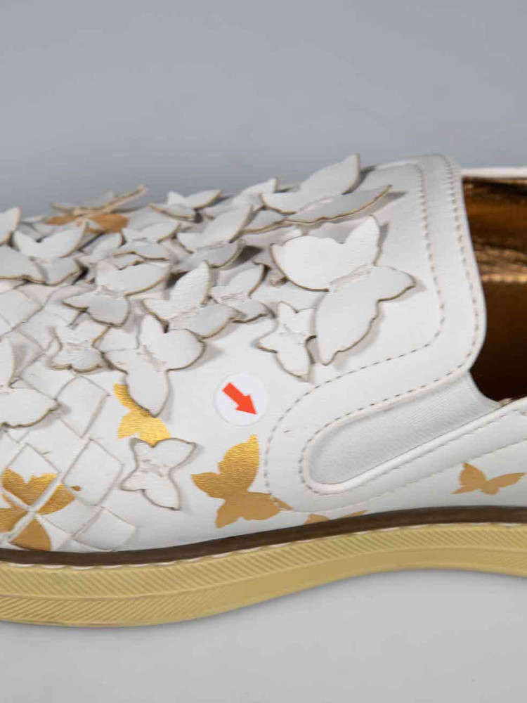 Bottega Veneta White Leather Butterfly Trainers