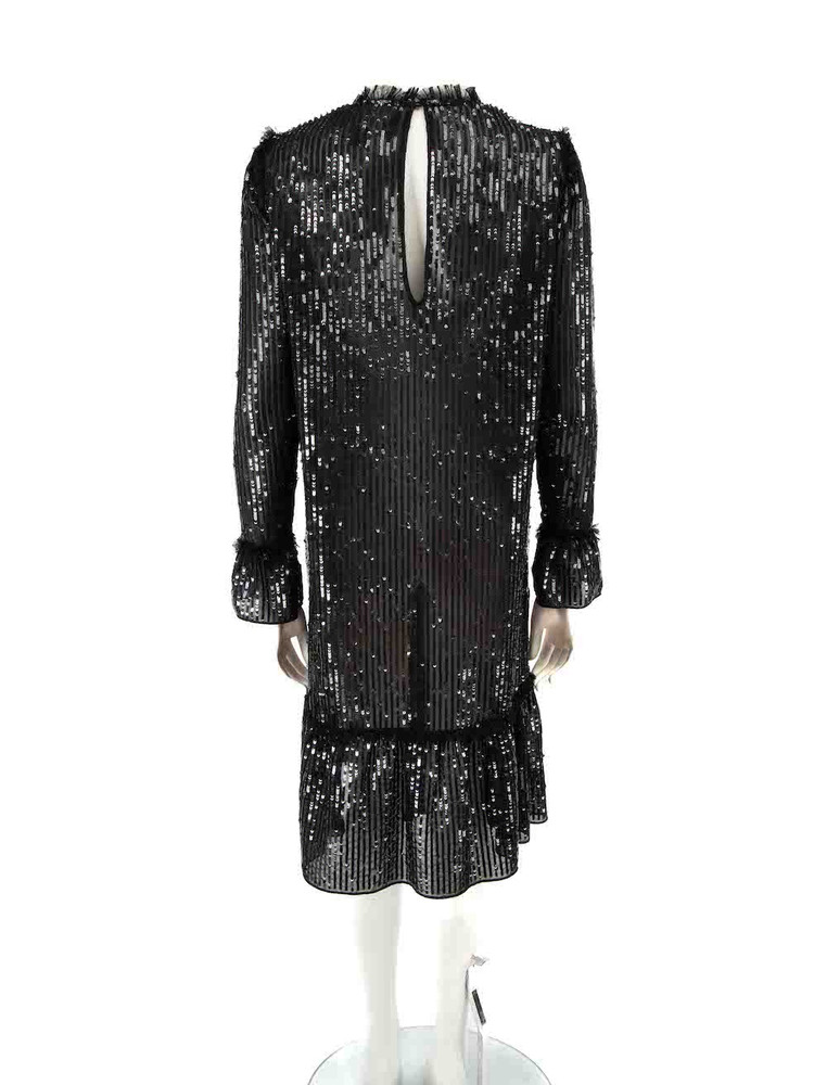 Needle & Thread Black Sequin Tunic Dress