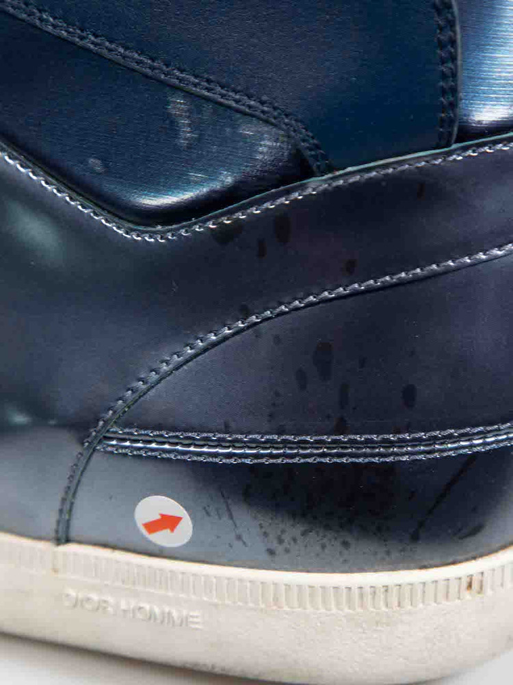 Dior Dior Homme Blue Patent Hi-Top Trainers