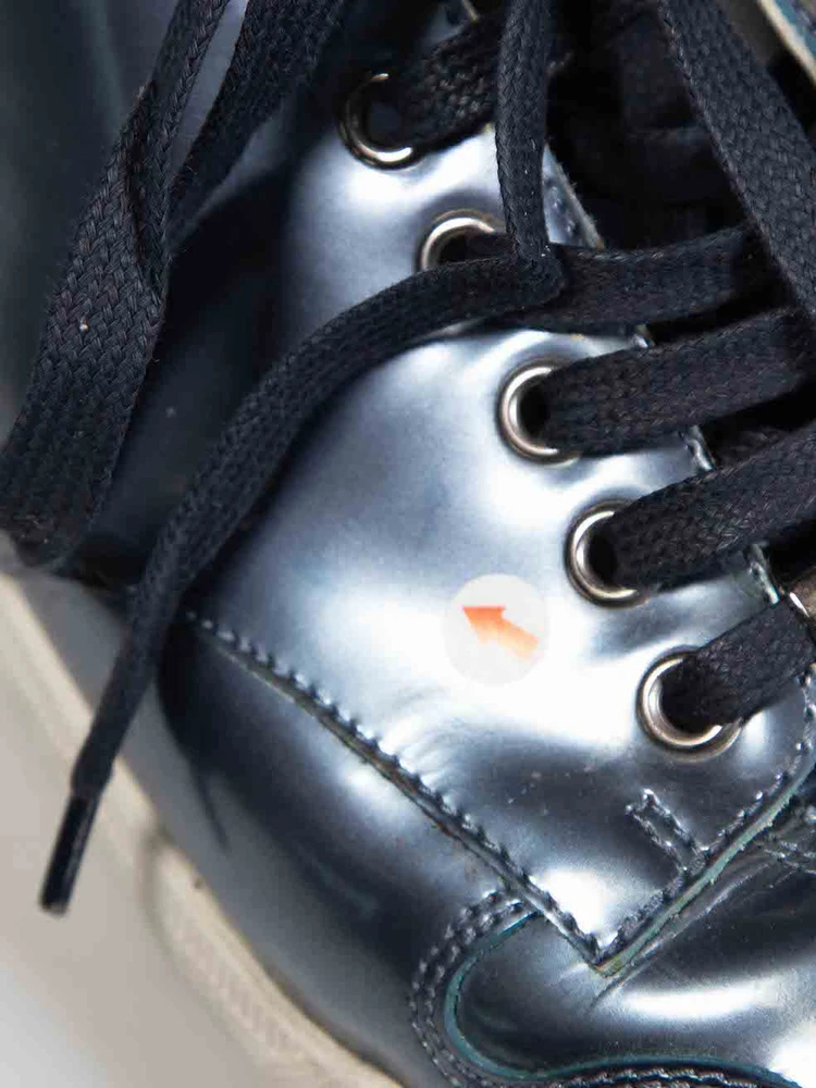 Dior Dior Homme Blue Patent Hi-Top Trainers