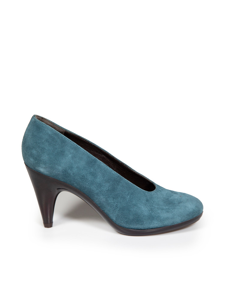 Clergerie Teal Suede Sculptural Pumps