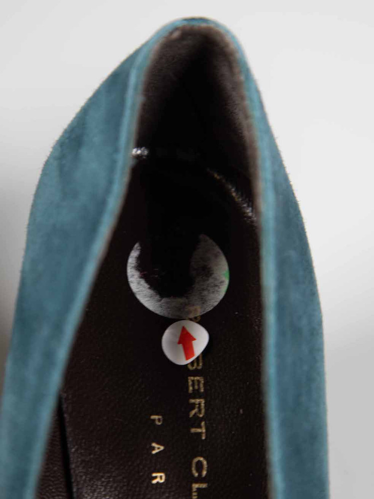 Clergerie Teal Suede Sculptural Pumps