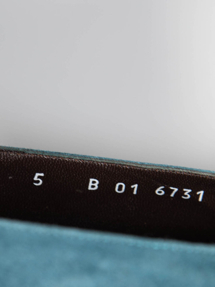 Clergerie Teal Suede Sculptural Pumps