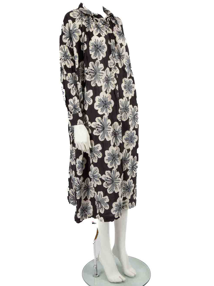 Dodo Bar Or Navy Floral Print Oversize Midi Dress