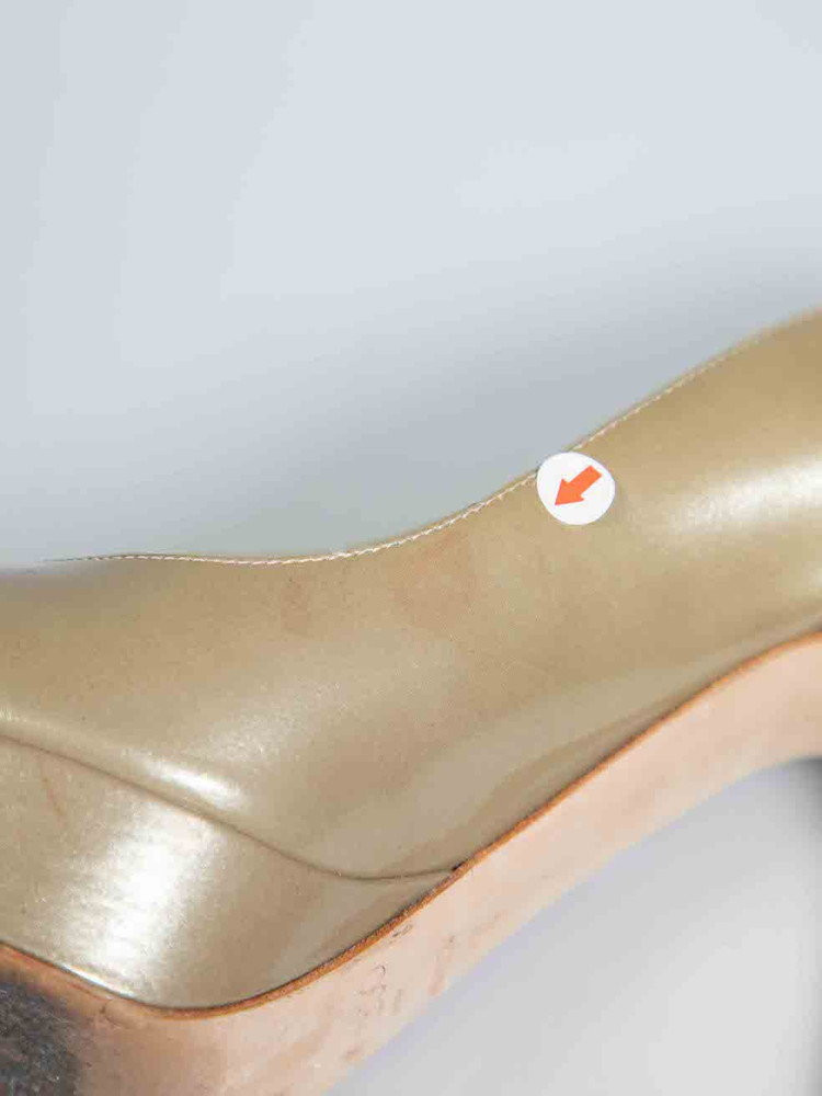Jimmy Choo Gold Patent Leather High Platform Pumps